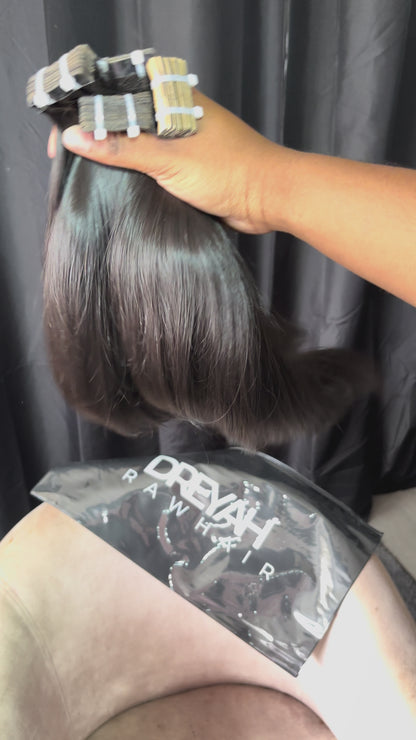 Tape-In Raw Hair Lisse Extensions Adhésives