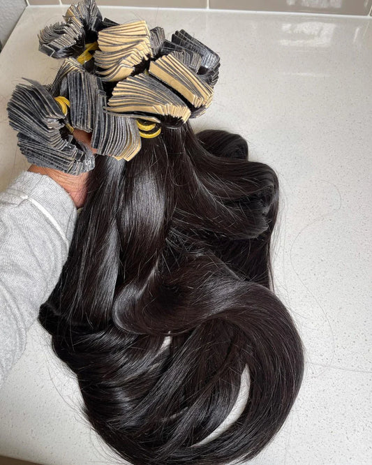 Tape-In Raw Hair Lisse Extensions Adhésives